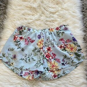 Light Blue Floral Print shorts